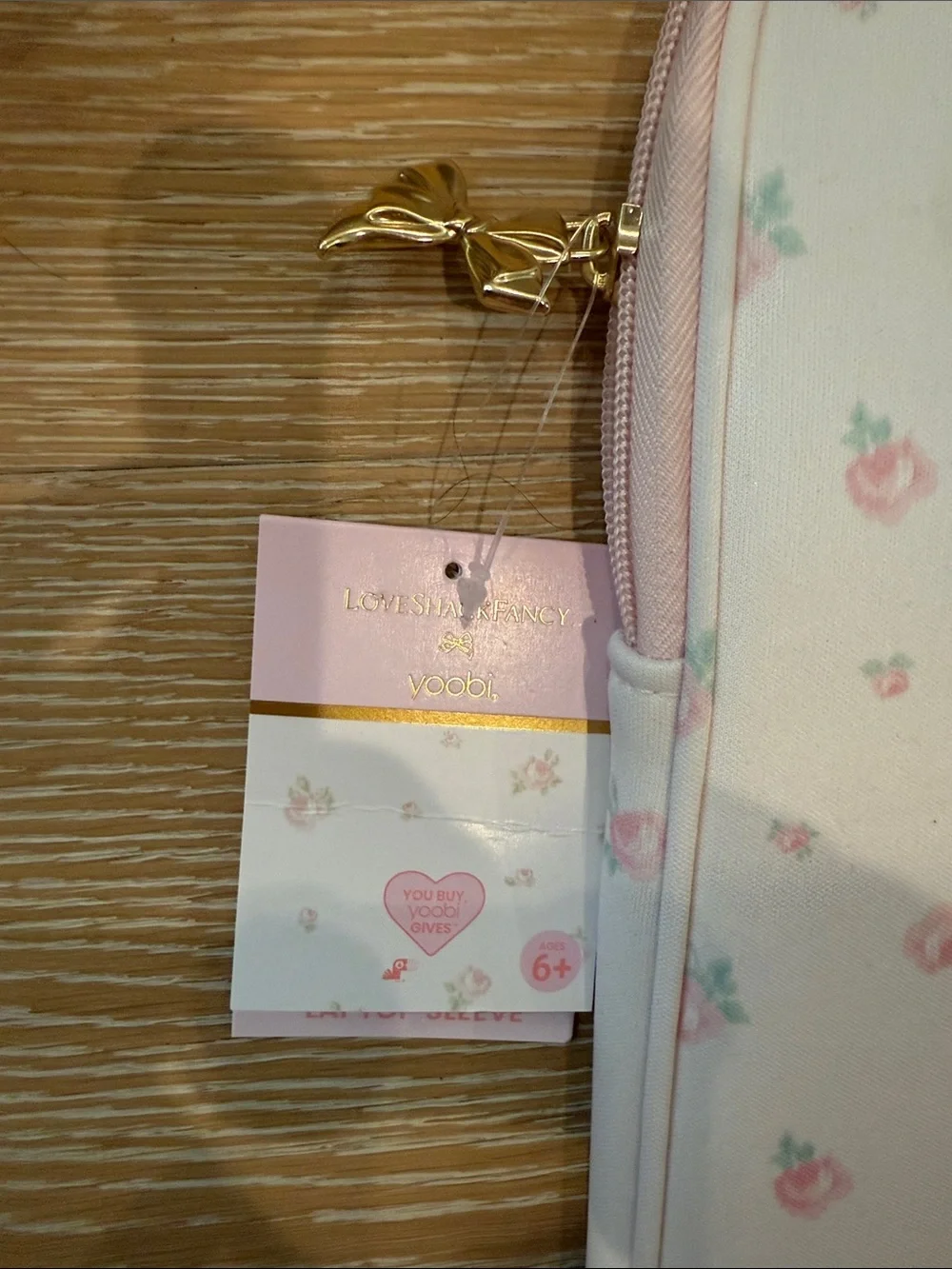 Love shack fancy X target laptop sleeve yoobi in strawberry macaroon NWT